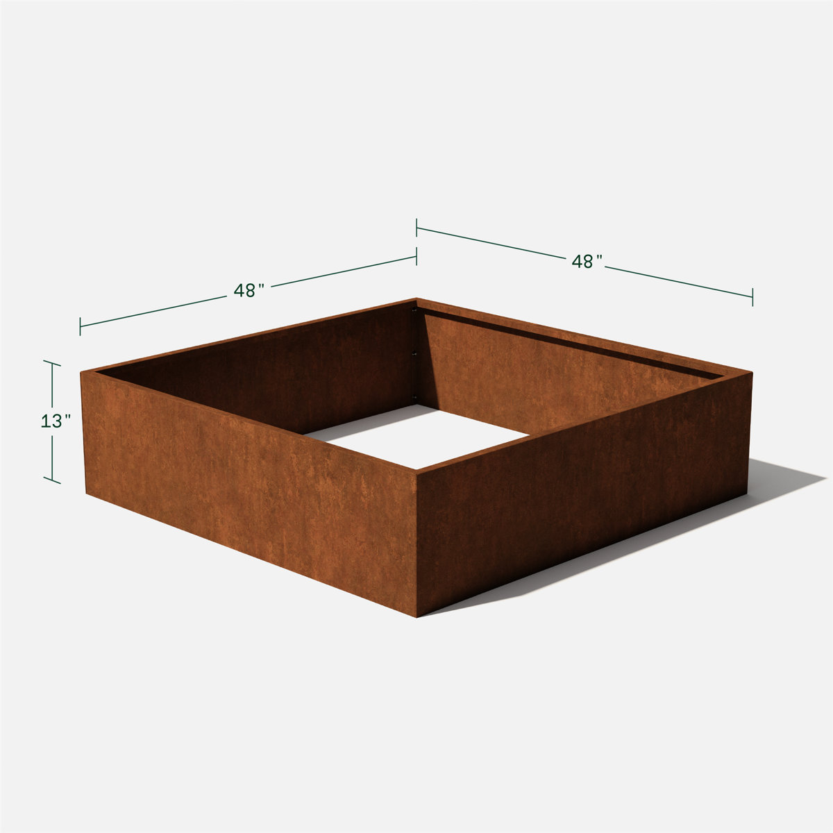 Corten Steel Series 13" H Garden Bed Square Planter